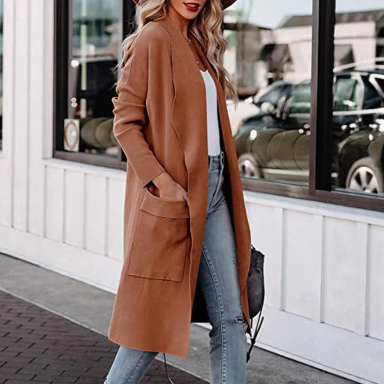 Longline cardigan for women with practical pockets and a fluid cut Lune London
