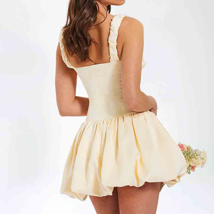 Ladies Playful Mini Dress with Voluminous Ruffle Lune London