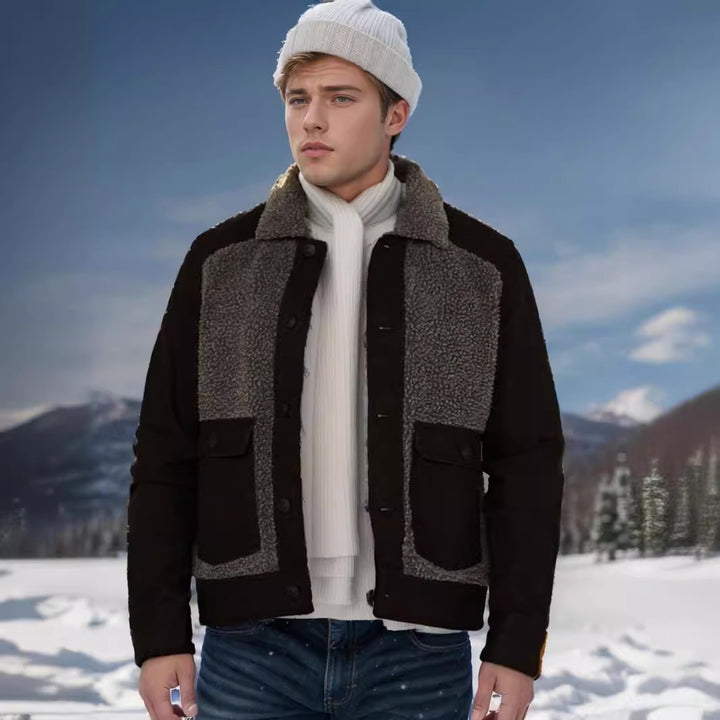 Casual fleece jacket for men with structured collar Lune London