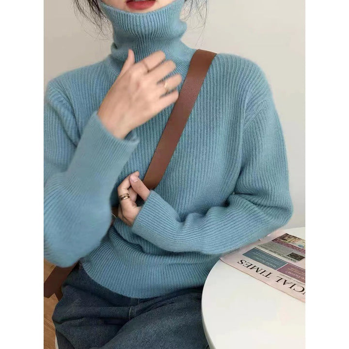 Pull à col roulé féminin à la mode en tricot doux Chic & Stil