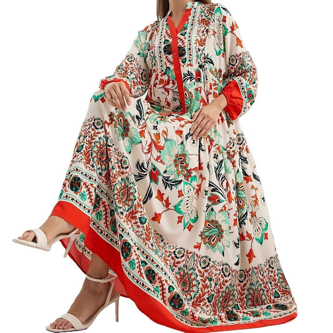 Maxi dress for women with floral pattern Lune London
