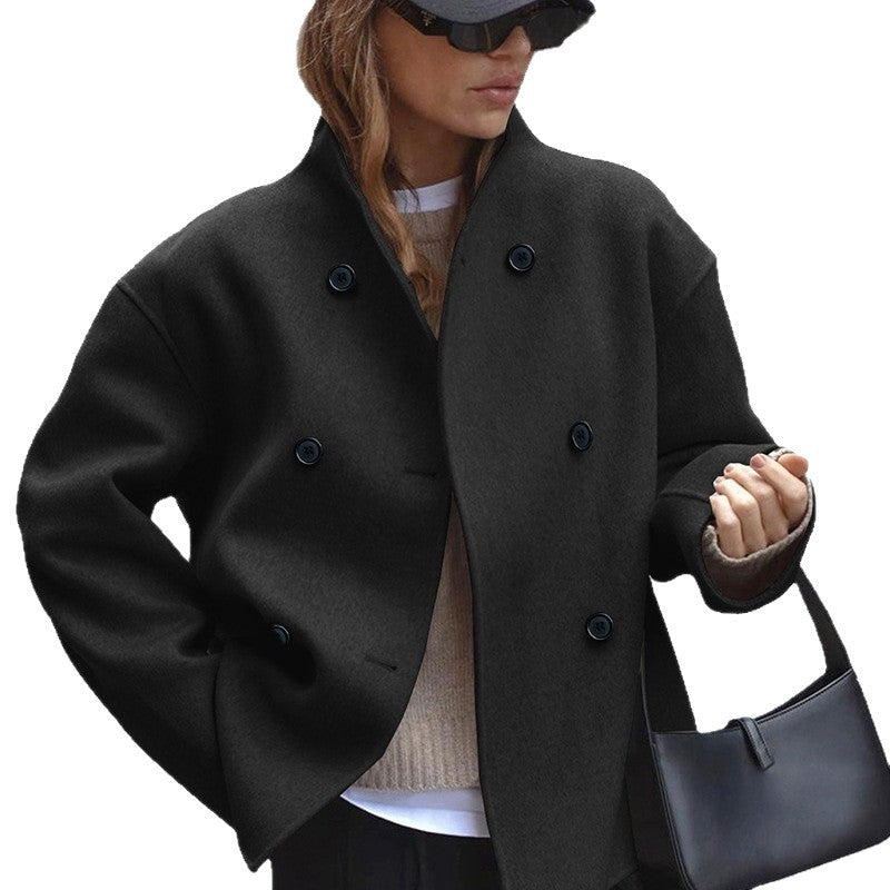 Ladies modern Oversized-wool jacket with double-breasted Lune London