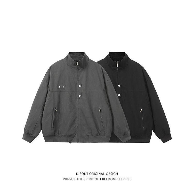 Quilted jacket for men with a stand-up collar and zippered side pockets Lune London