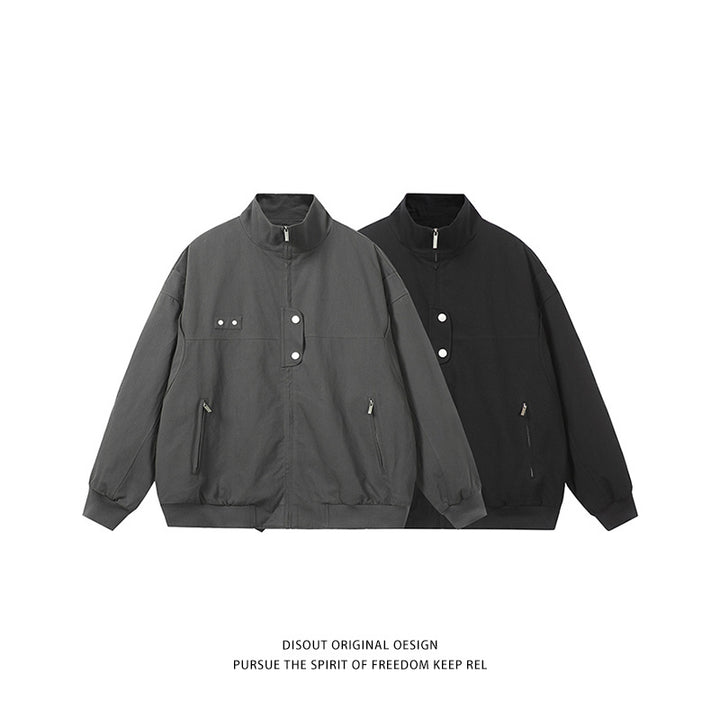 Quilted jacket for men with a stand-up collar and zippered side pockets Lune London