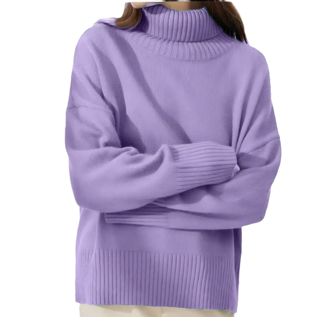Loop collar sweater for women in soft material Lune London