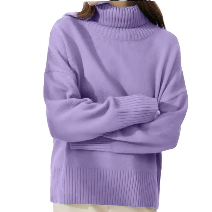 Loop collar sweater for women in soft material Lune London