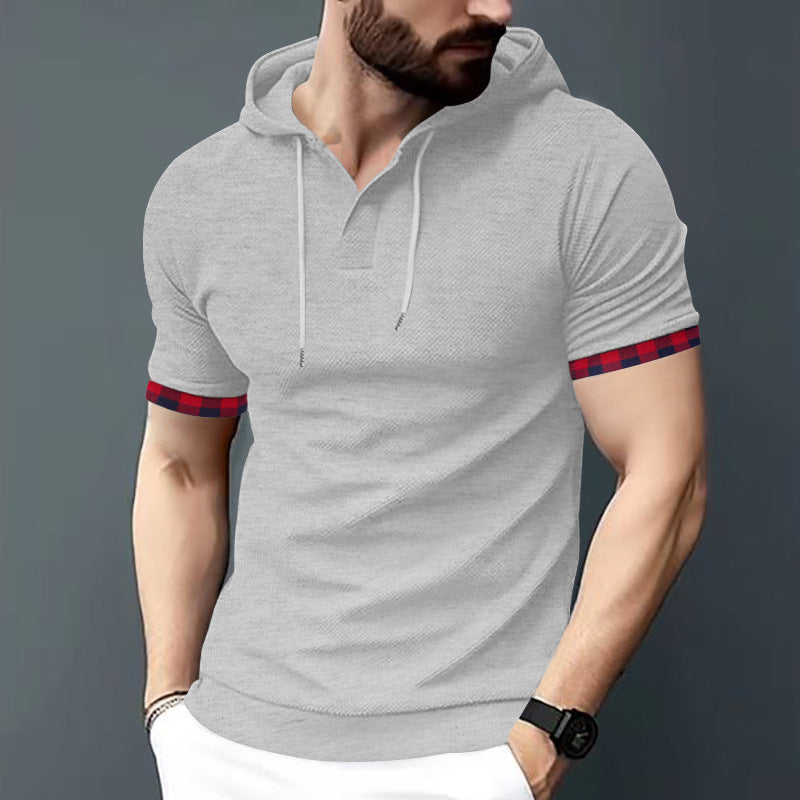 Men's short sleeve shirt with hood and modern accents Chic and style