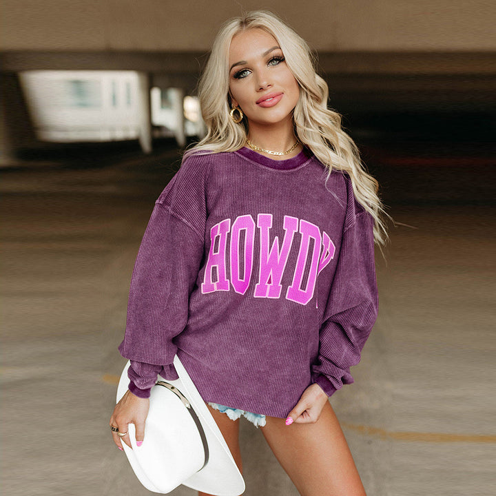 Women Casual Sweater with Print and Loose Fit Lune London