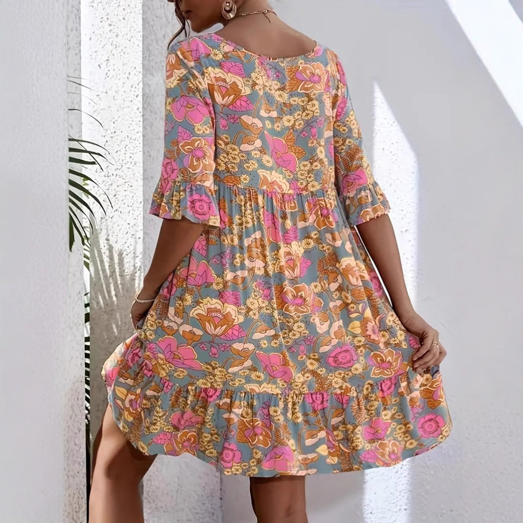 Lune London A-line Floral Pattern Women's Dress