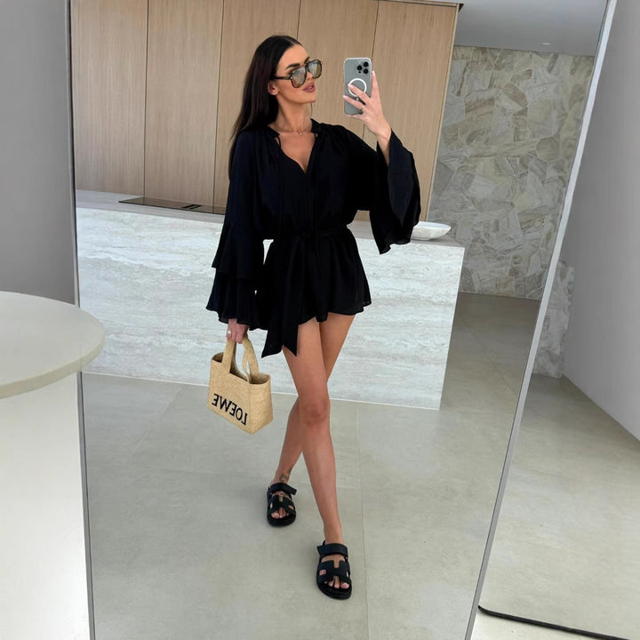 Ladies Mini Dress With Bell Sleeves Lune London