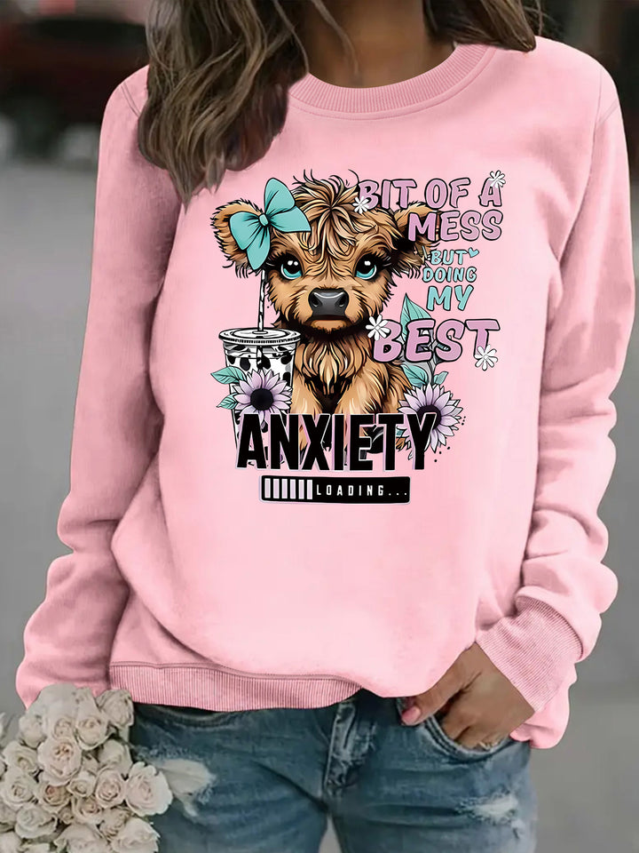 Sweatshirt pour femmes avec un design de chien créatif et une typographie inspirante Chic & Stil