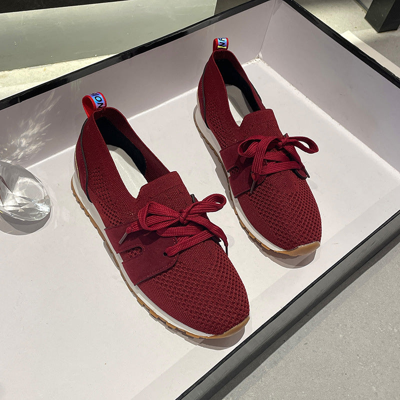 Women's sports sneakers with a breathable knitted upper and elastic accents Lune London