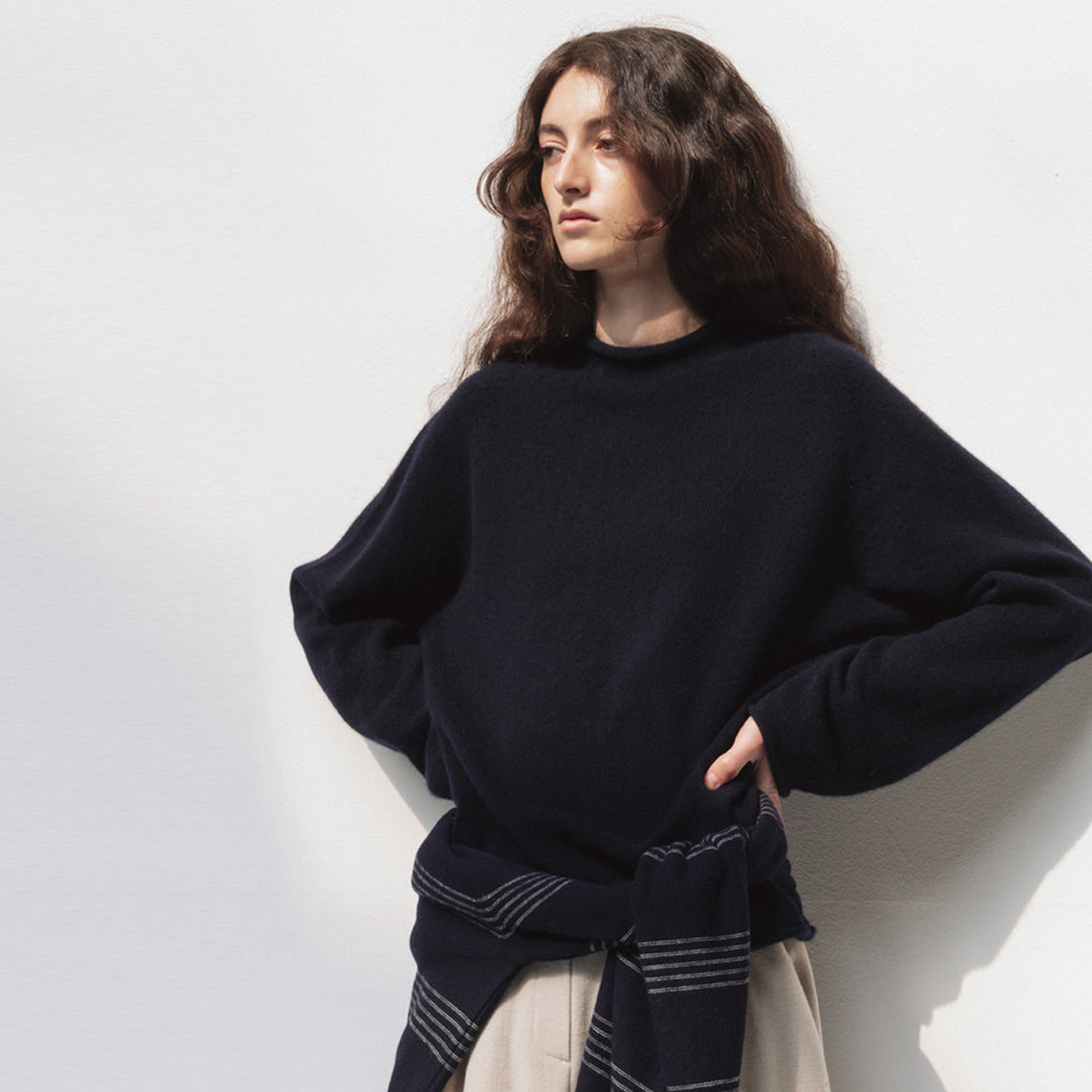 Pull en maille confortable à col montant pour femme Chic & Stil