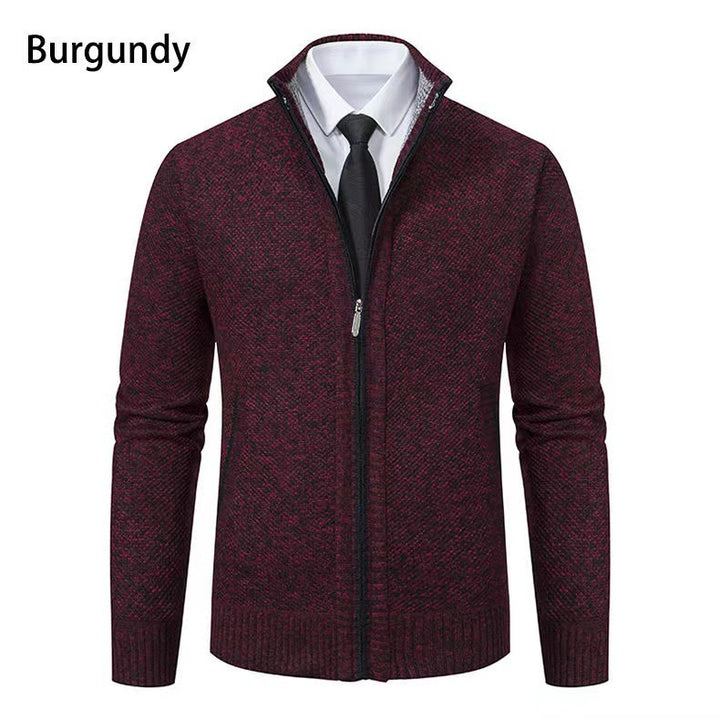 Men's knit jacket with high collar and full zip Lune London