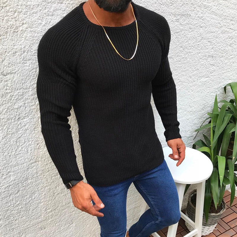 Knitted sweater for men with structured honeycomb pattern and fitted cut Lune London