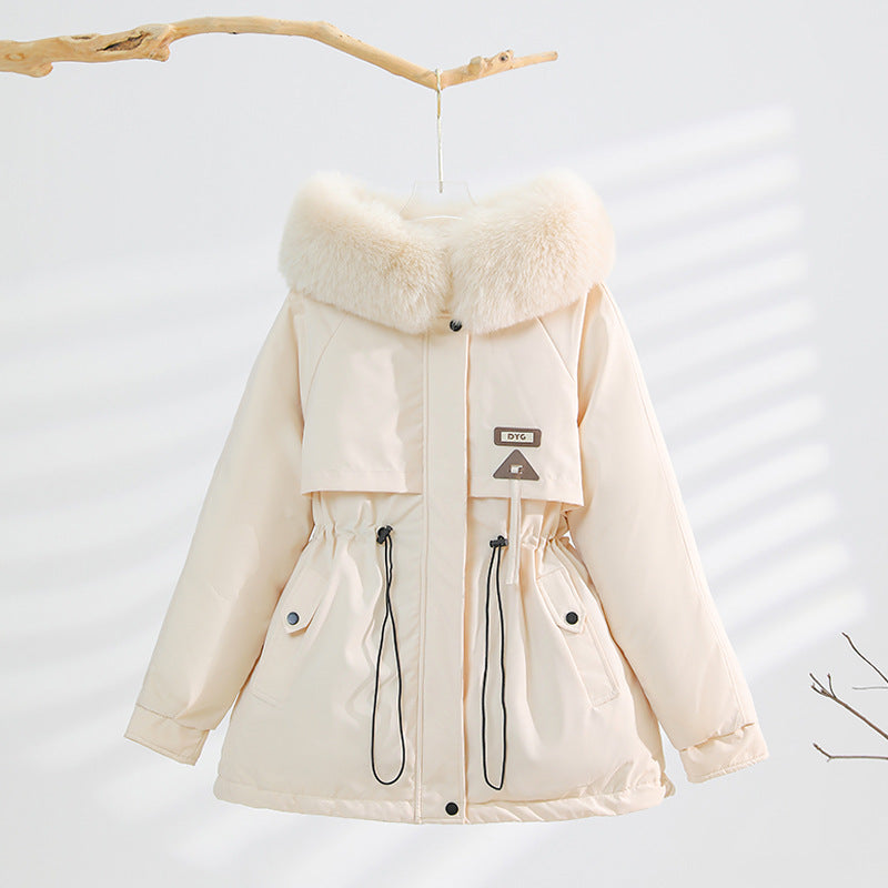 Ladies winter coat with removable fur collar Lune London