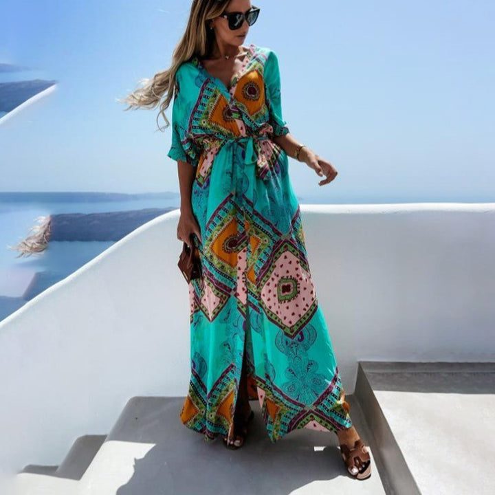 Lune London bohemian inspired maxi kaftan dress for women