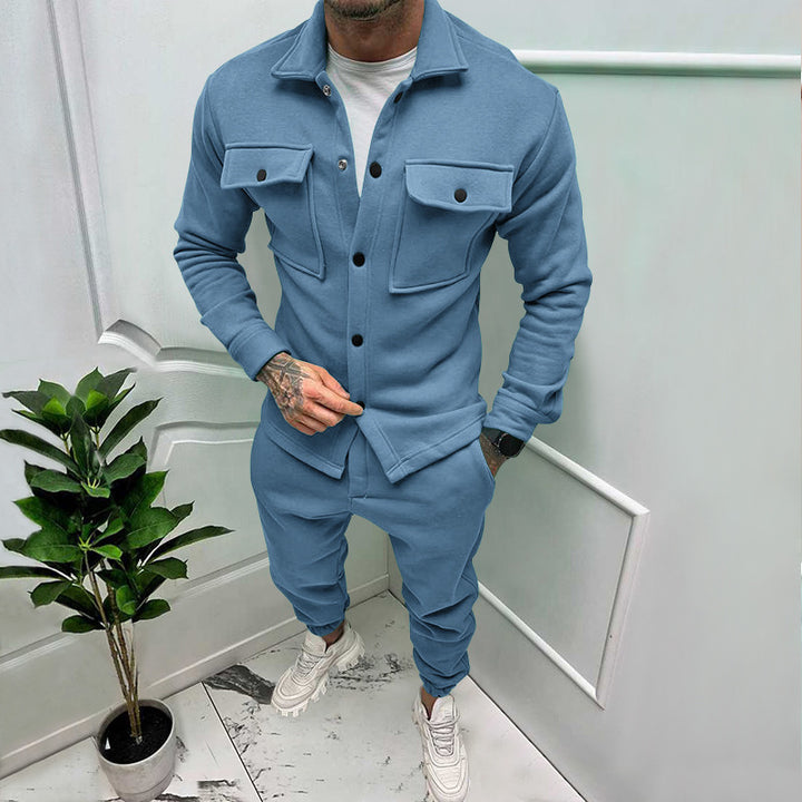 Stylish leisure suit for men with button placket and practical pockets Lune London