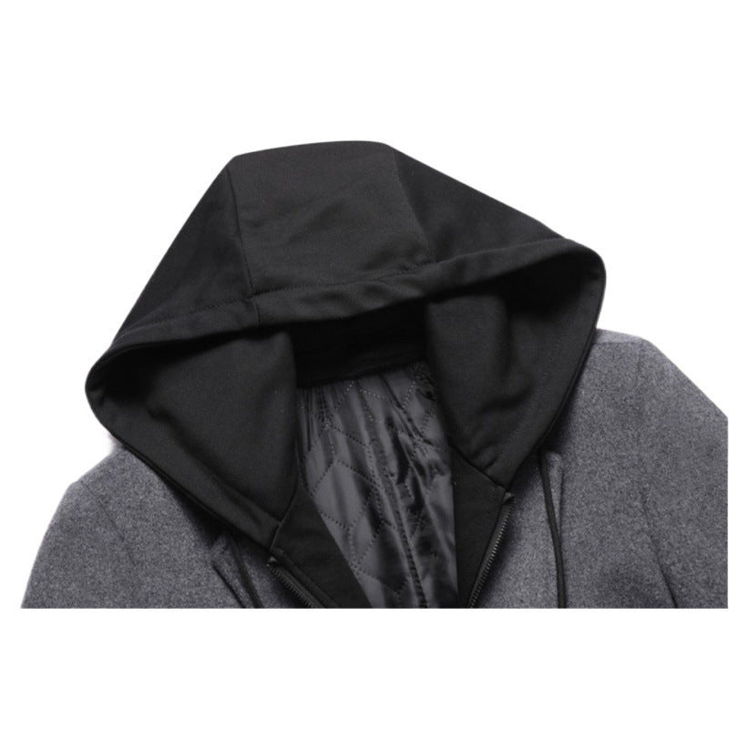 Stylish men's jacket with removable hood and quilted lining Lune London