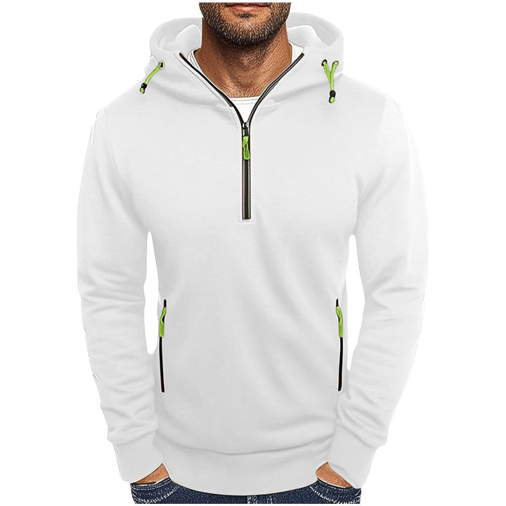 Men's fashionable hoodie with two pockets and half-zip Lune London