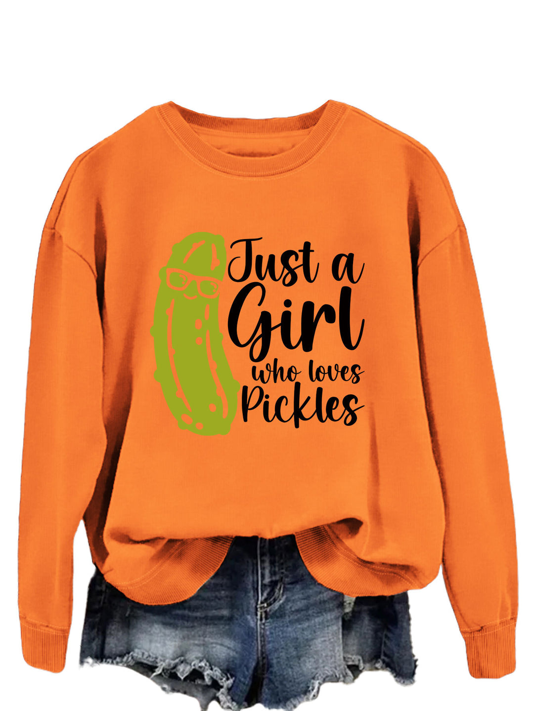Sweat-shirt pour femmes avec motif de concombre humoristique et coupe décontractée Chic & Stil
