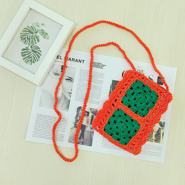 Ladies colorful crochet crossbody bag Lune London