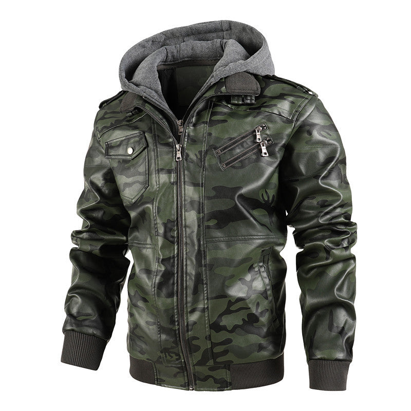 Casual camouflage jacket for men with removable hood lining Lune London