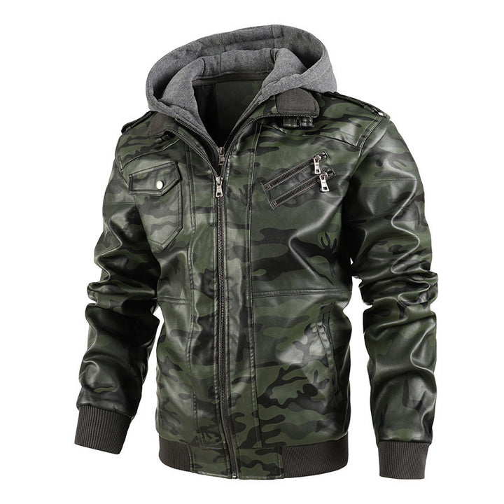 Casual camouflage jacket for men with removable hood lining Lune London