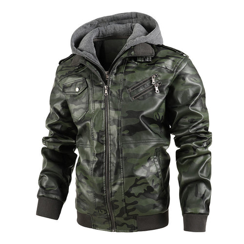 Casual camouflage jacket for men with removable hood lining Lune London
