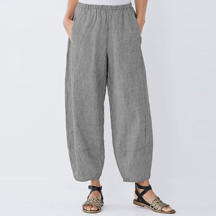 Lune London High Waist Striped Airy Pants for Ladies