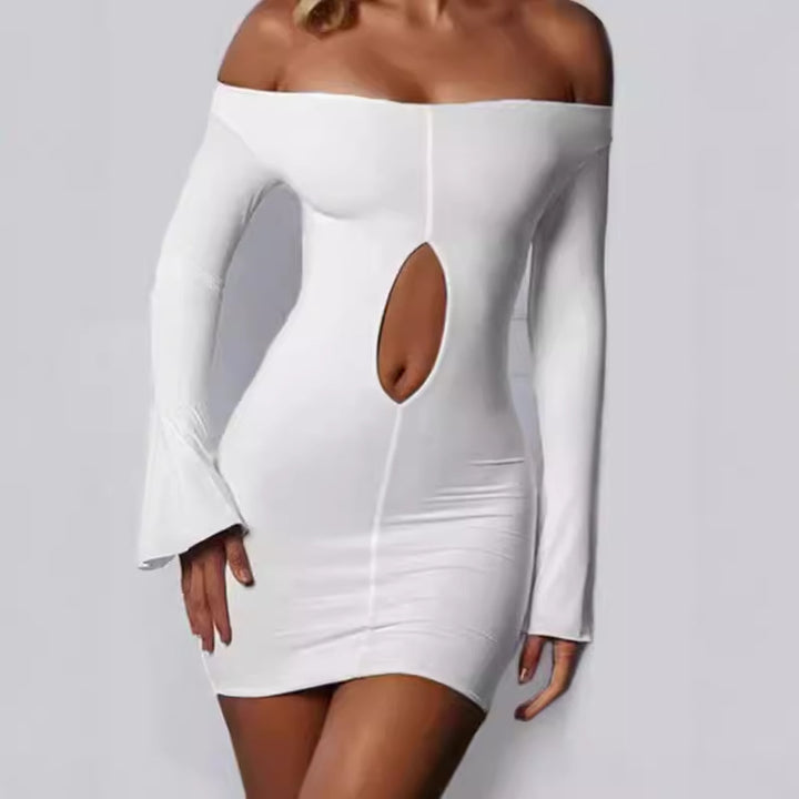 Off-shoulder mini dress for women with Lune London neckline
