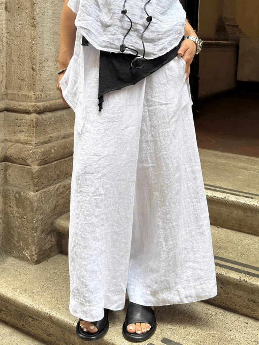 Pantalons en lin larges pour femmes Lune London