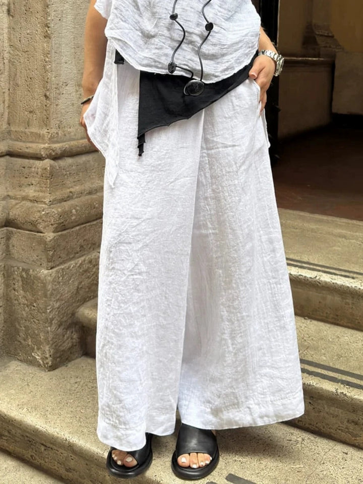Pantalons en lin larges pour femmes Lune London