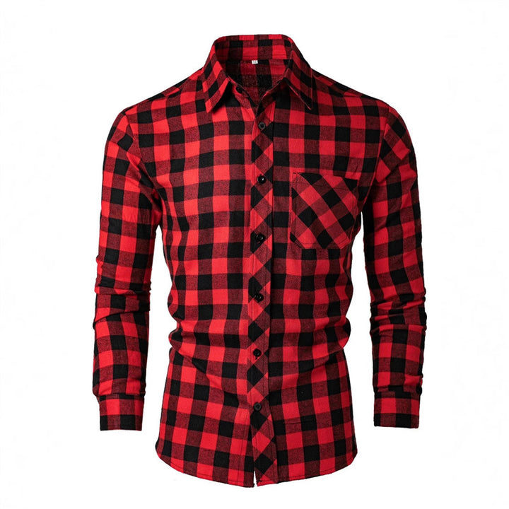 Men's flannel shirt with a classic check pattern and a chest pocket Lune London