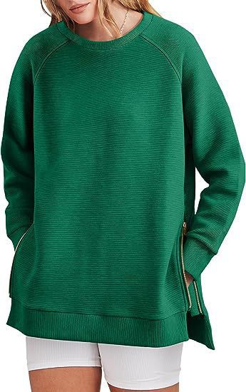 Women's trendy sweatshirt with side zips Lune London