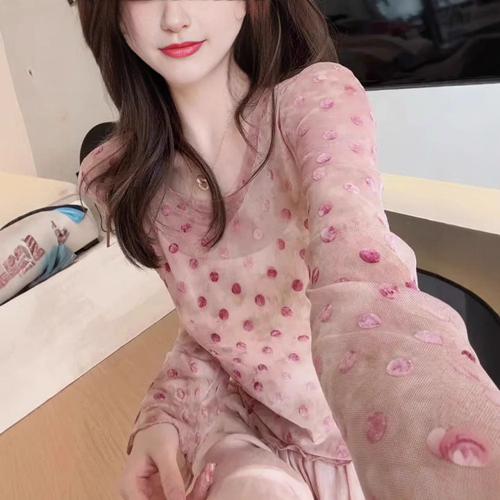 Blouse pour femmes avec design texturé floral Chic & Stil