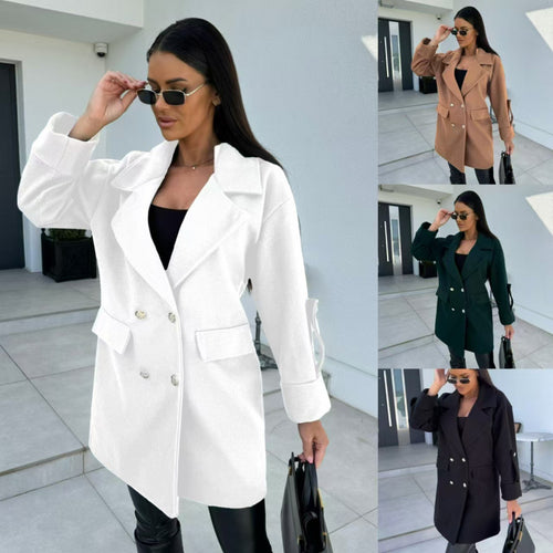 Oversized cotton blazer for women with double-breasted buttons and practical pockets Lune London