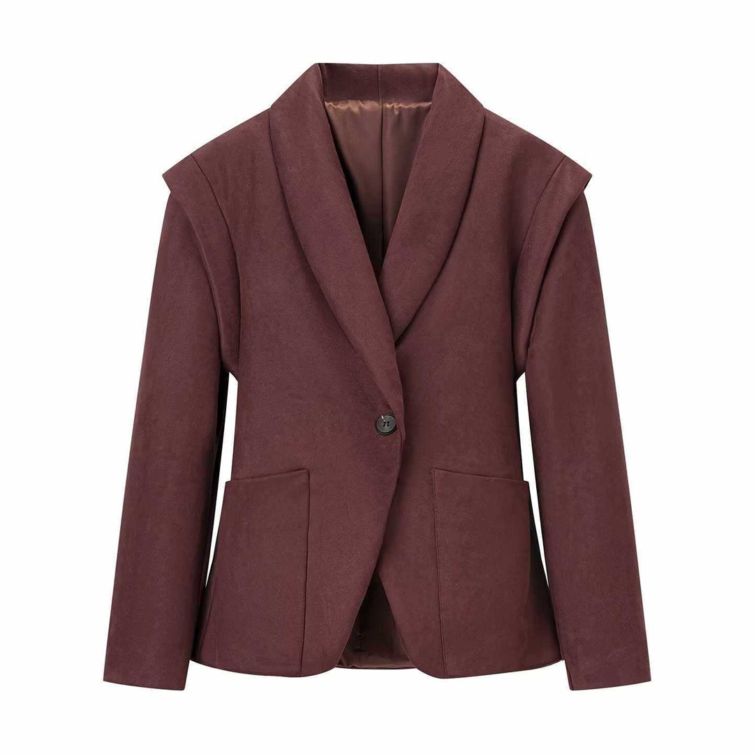 Elegant faux leather blazer for women Lune London
