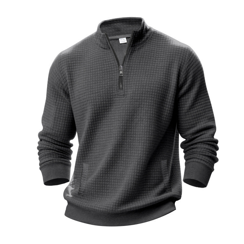 Sporty sweater for men with half-zip and practical pocket design Lune London