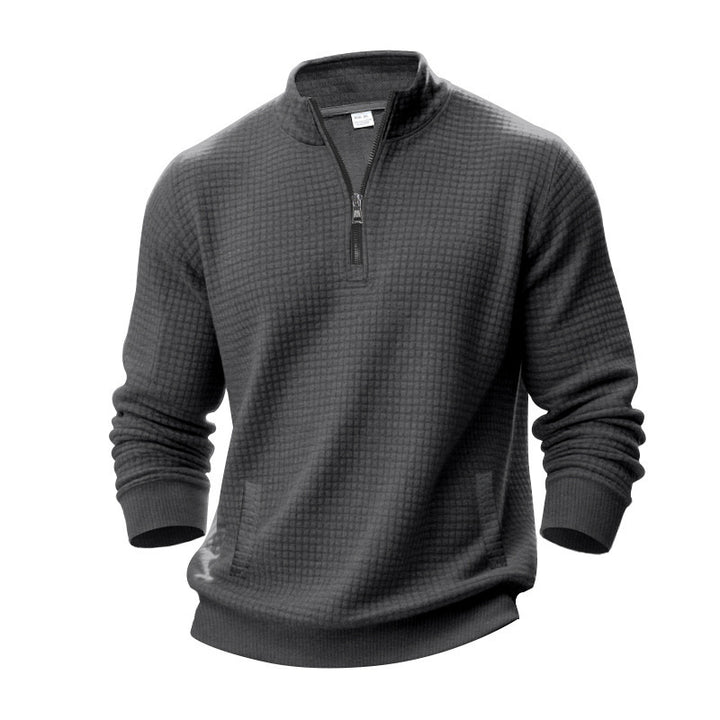 Sporty sweater for men with half-zip and practical pocket design Lune London
