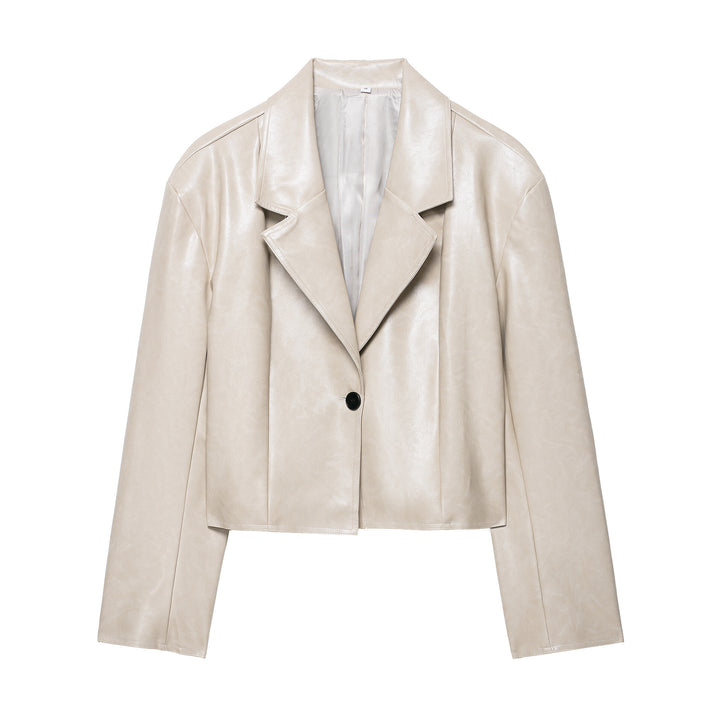 Cropped faux leather jacket for women Lune London