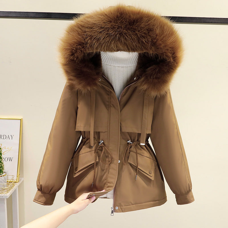 Winter ladies with functional zipper and removable faux fur collar Lune London