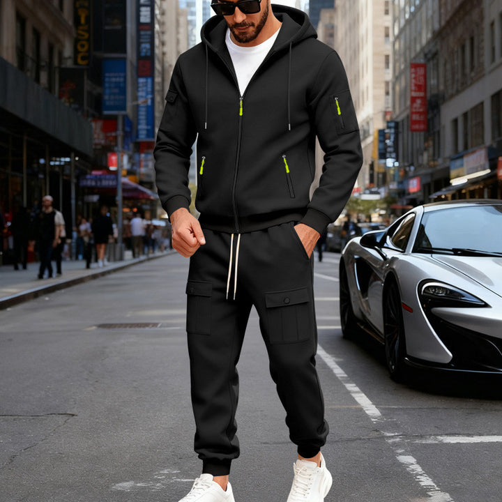 Men's stylish two-piece jogging set with hood and practical pockets Lune London