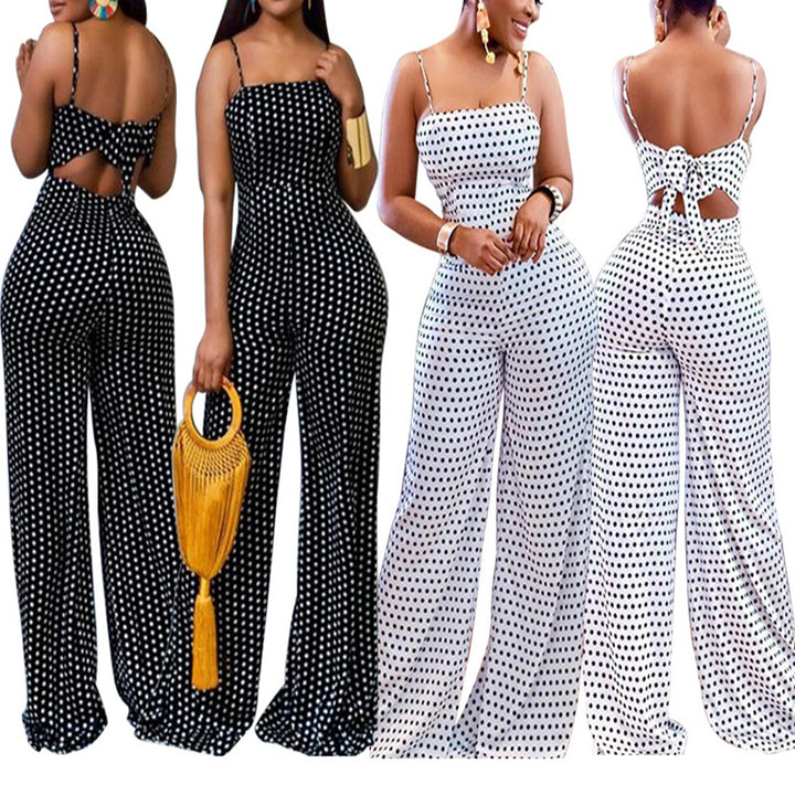 Women's casual jumpsuit with sophisticated back cut and wide leg Lune London