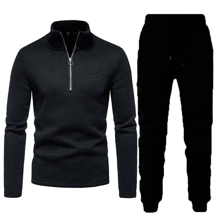 Men's sporty fleece training set with high collar and practical pockets Lune London