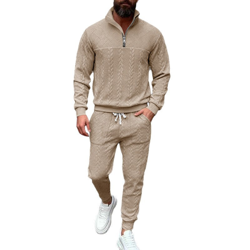 Sport leisure set for men in structured terry fabric with side zippered pockets Lune London