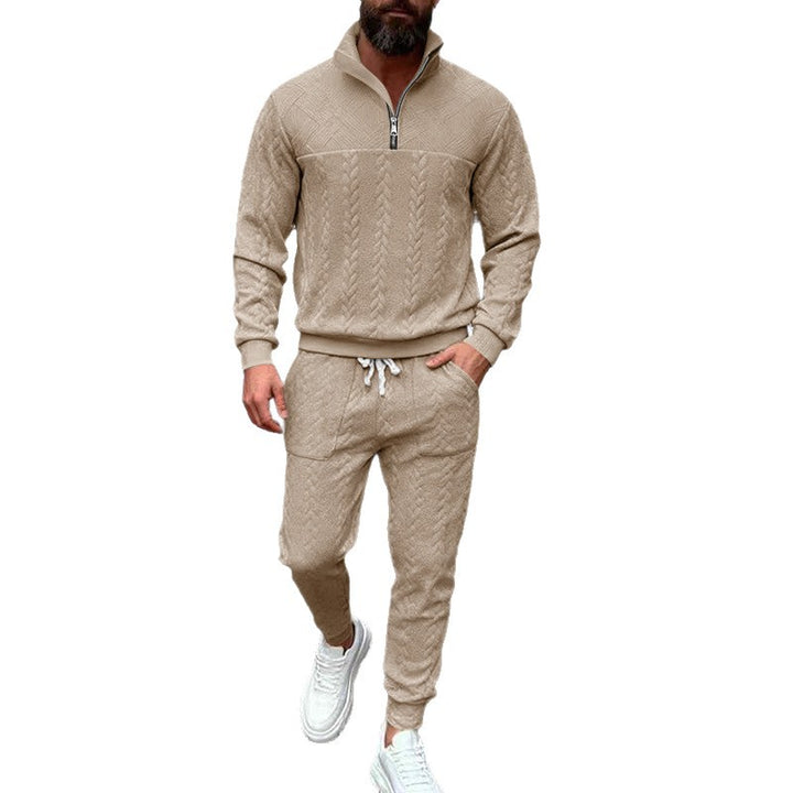 Sport leisure set for men in structured terry fabric with side zippered pockets Lune London