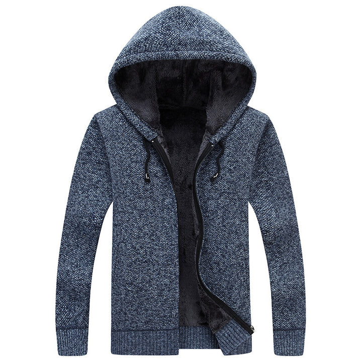 Comfortable fleece jacket for men with hood and soft inner lining Lune London
