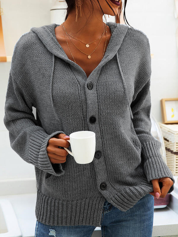 Ladies hooded vest with front button closure Lune London