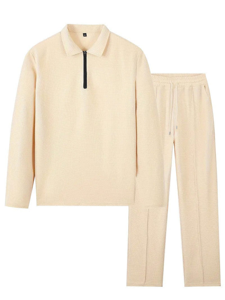 Men's sports hooded top set and stretch pants in breathable structured material Lune London